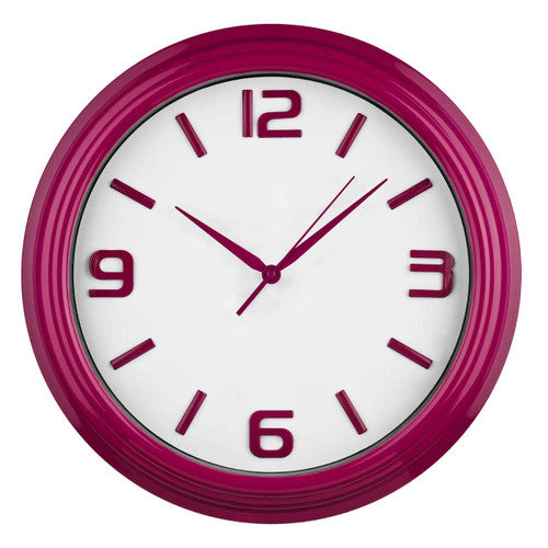 Laxmi Raspberry Plastic Wall Clock