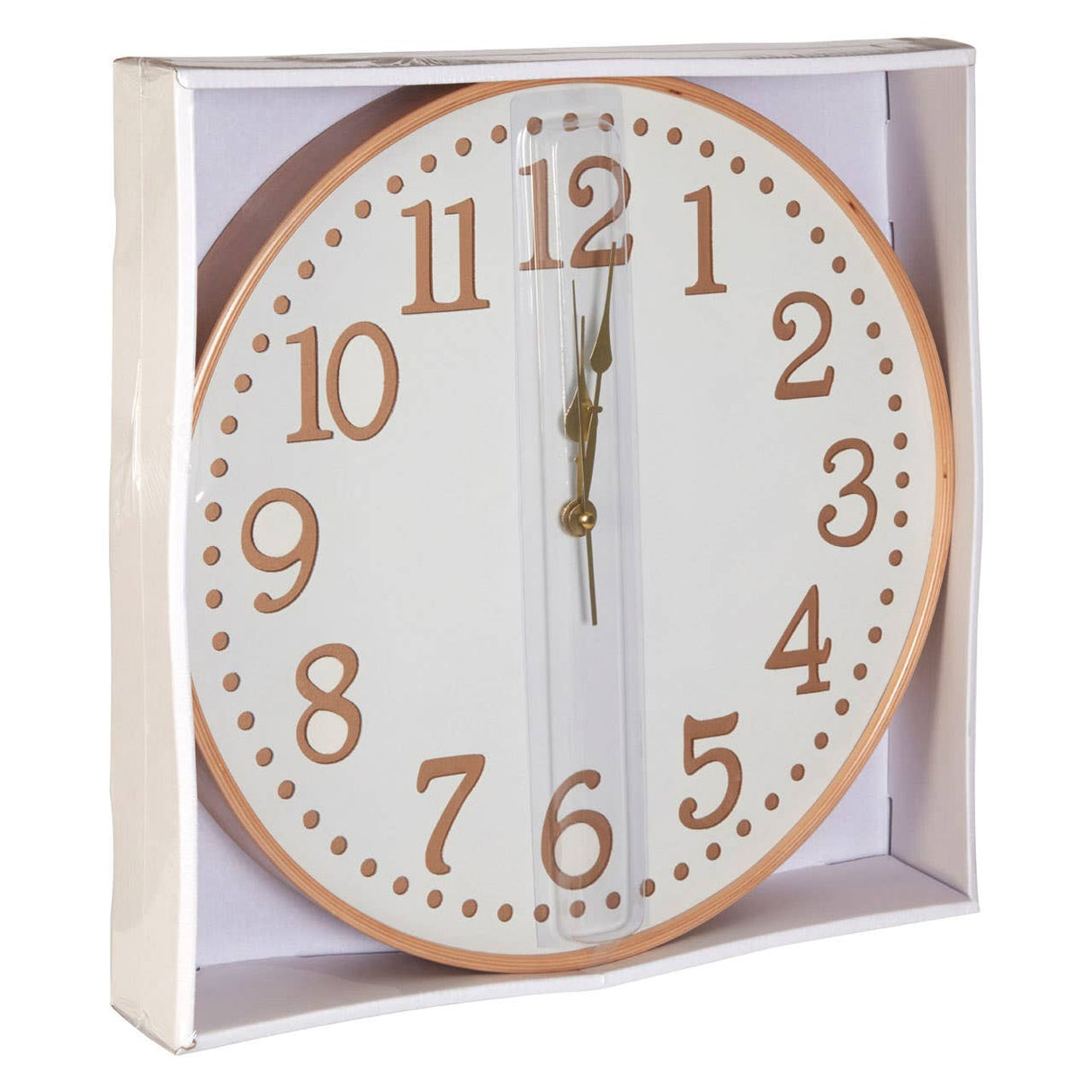 Vitus White Wood With Gold Numbers Wall Clock