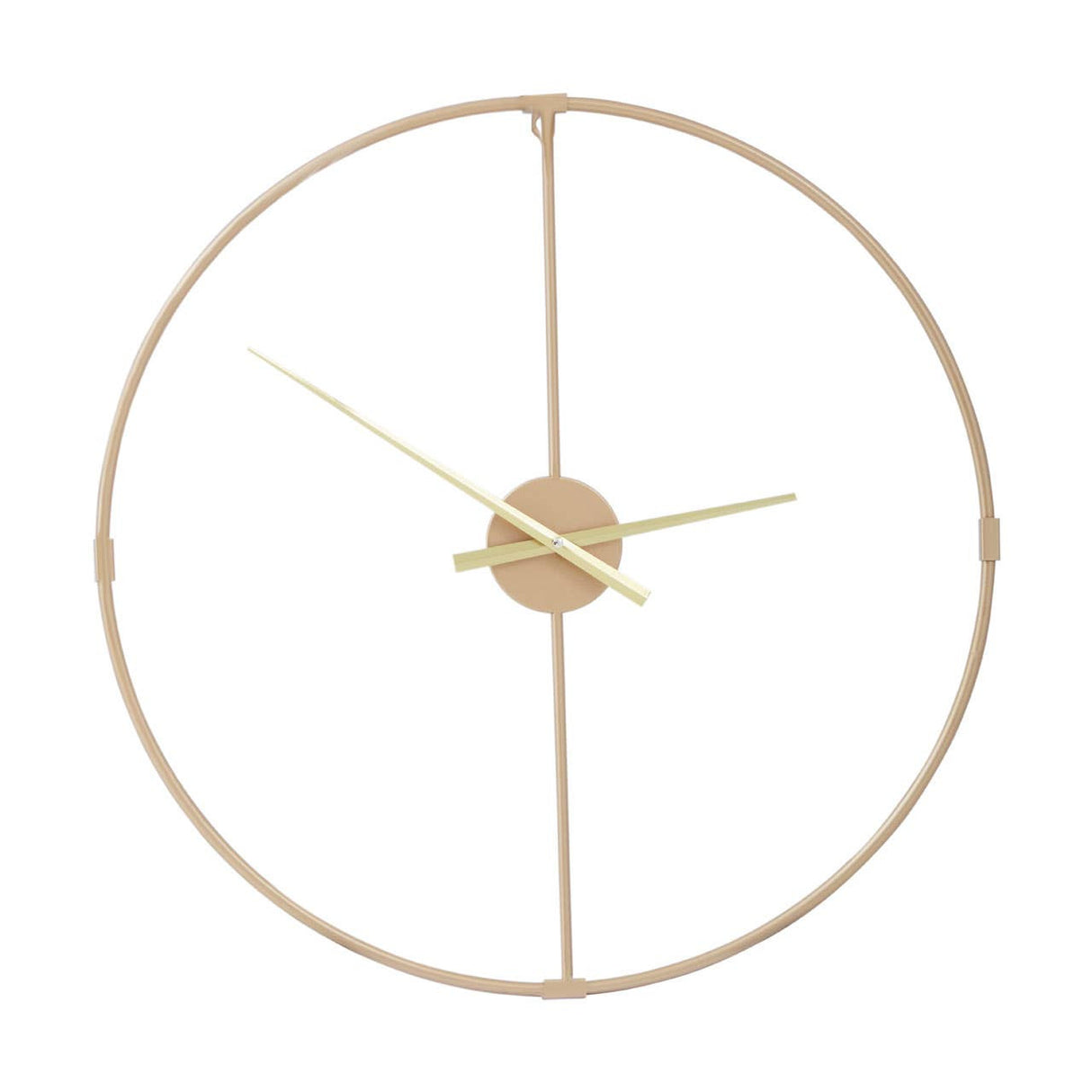 Wall Clock With Gold Finish Metal Open Frame