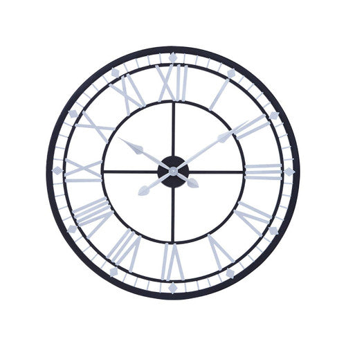 Skeletal Wall Clock With Black Finish Frame