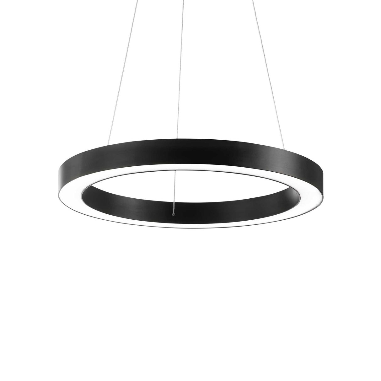 Sleek Black Circle Pendant Light D60