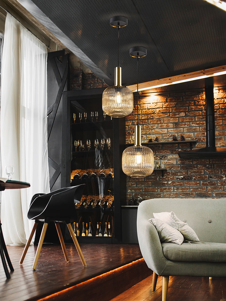 Amber Glow Single Pendant Lamp