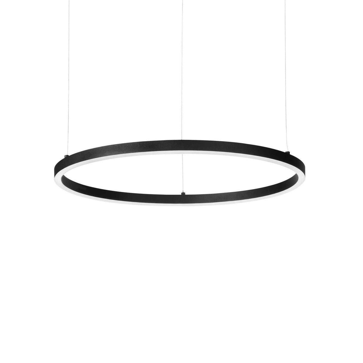 Elegant Black Oracle Slim Round Pendant Light 3000K