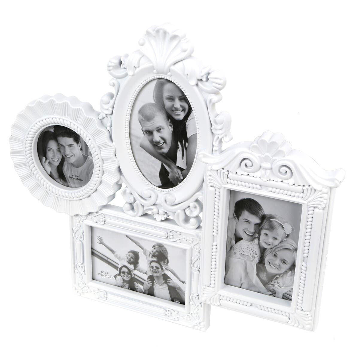 White Classical 4 Photo Frame