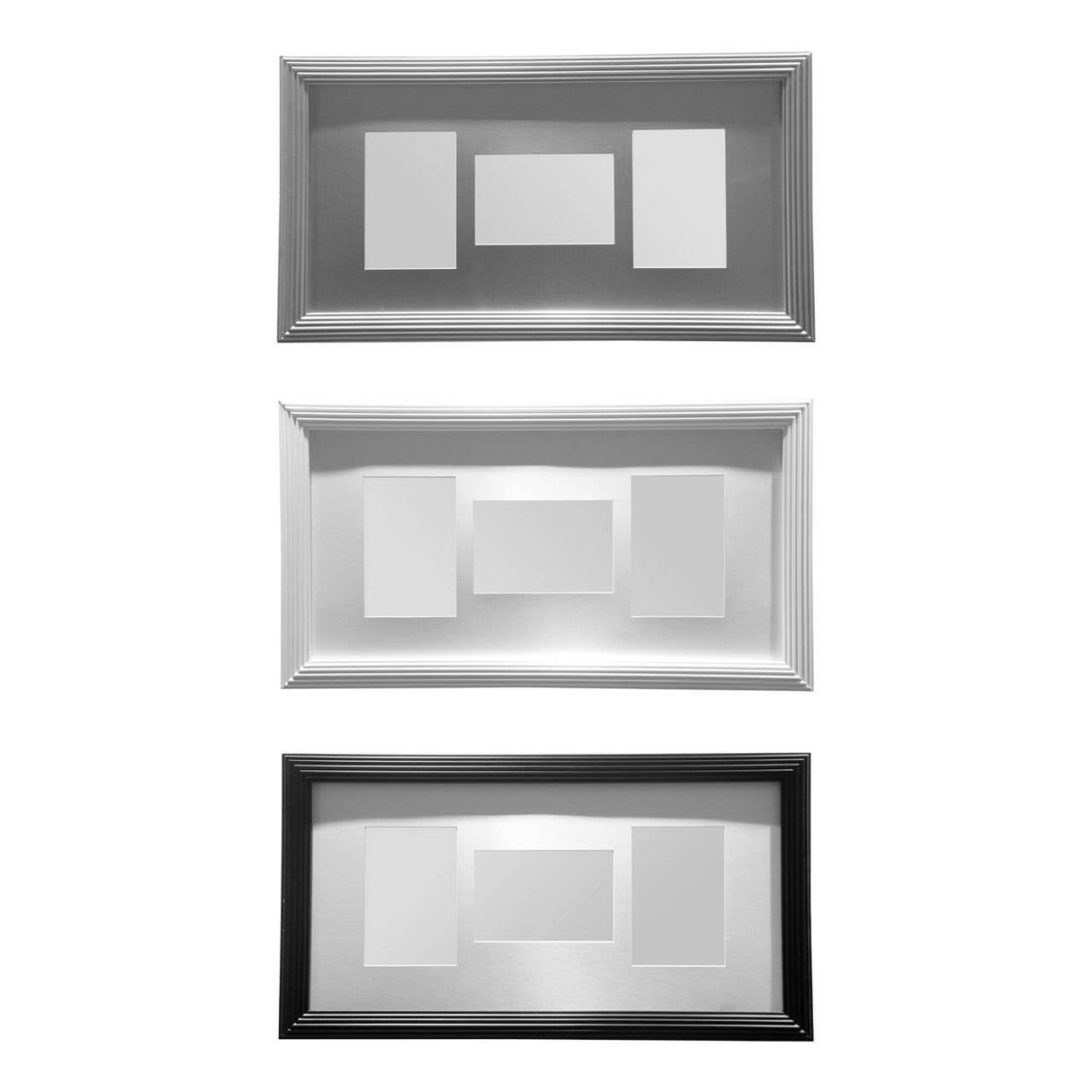 White 3 Photo Multi Photo Frame