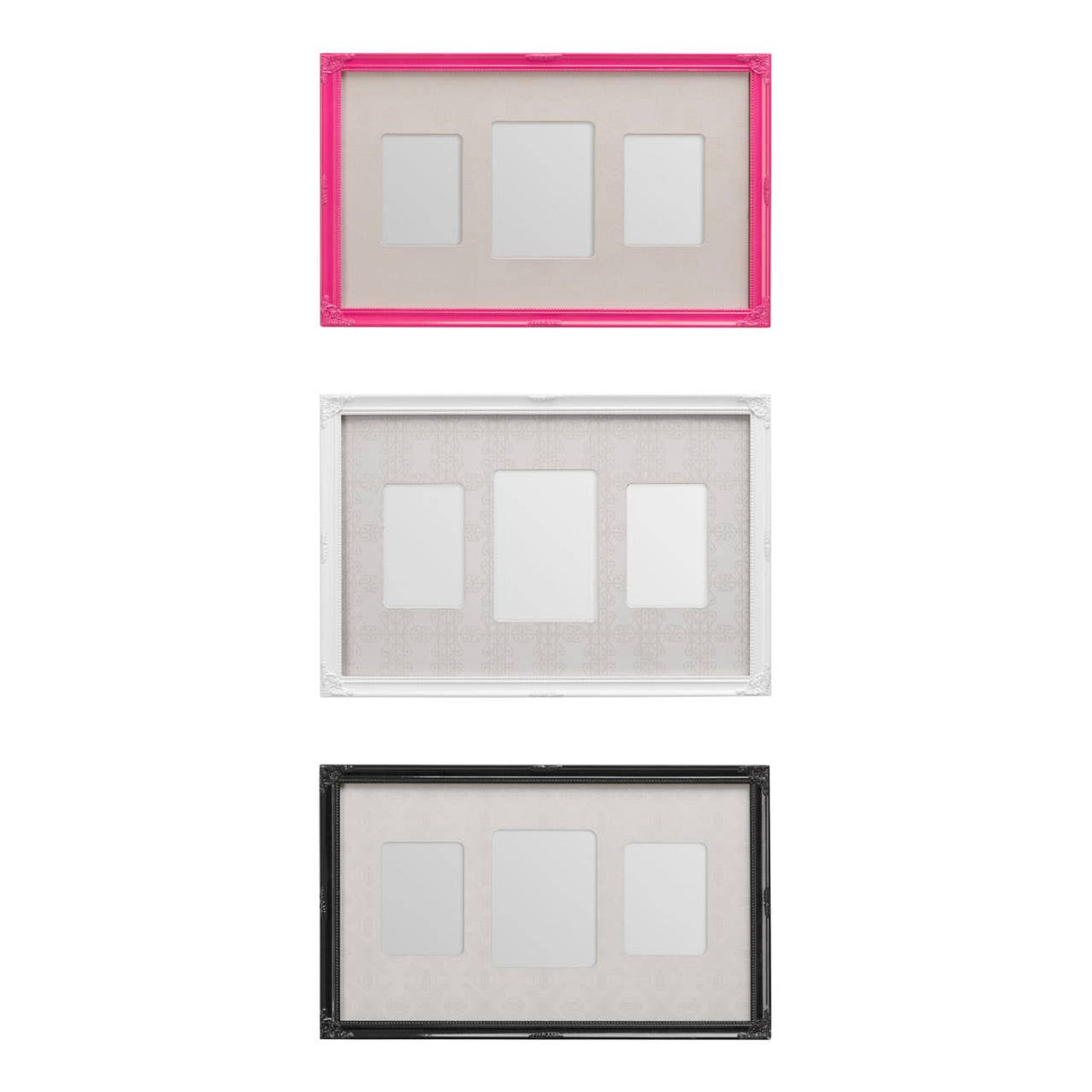 Black 3 Photo Multi Photo Frame