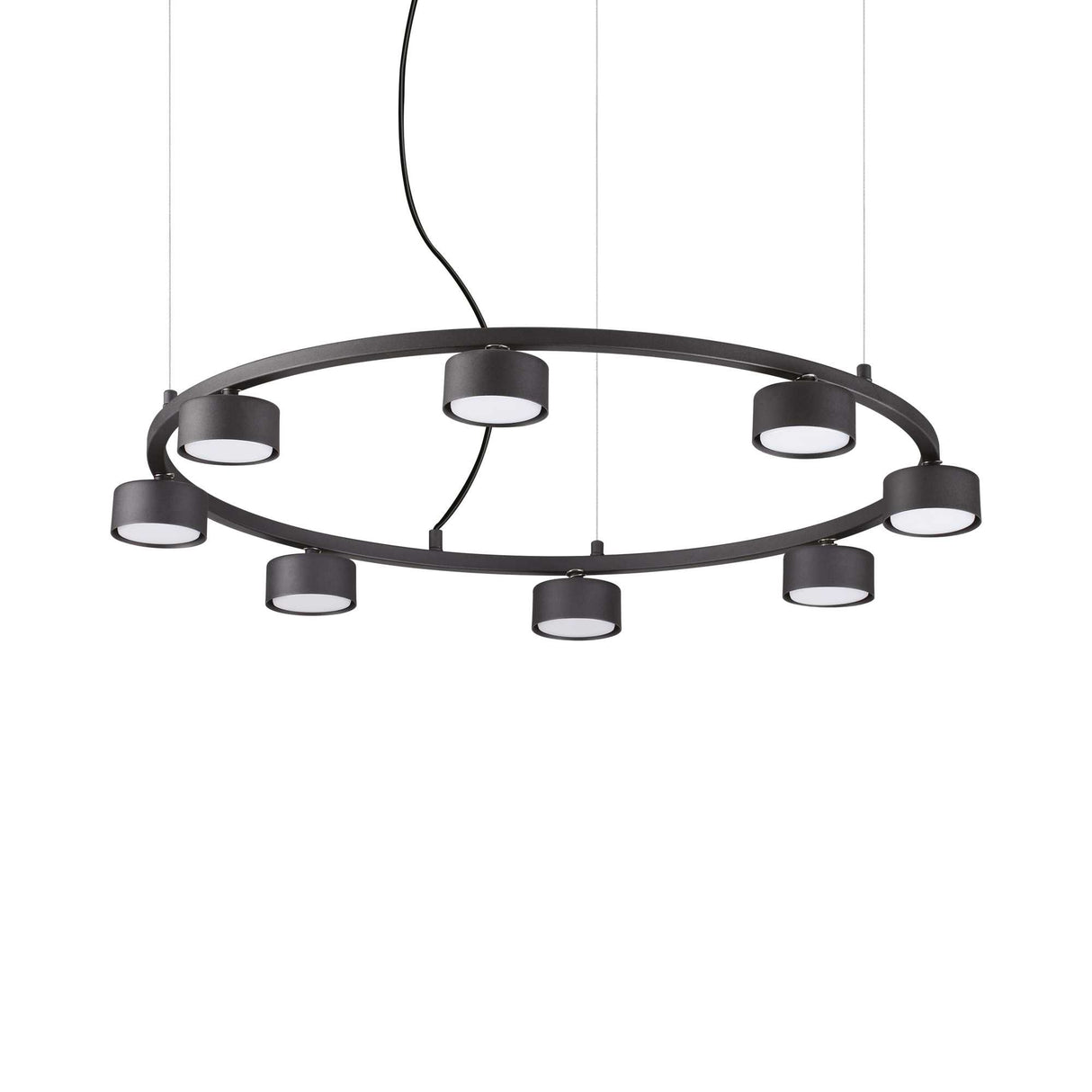 Contemporary Circular Pendant Light with 8 Globes