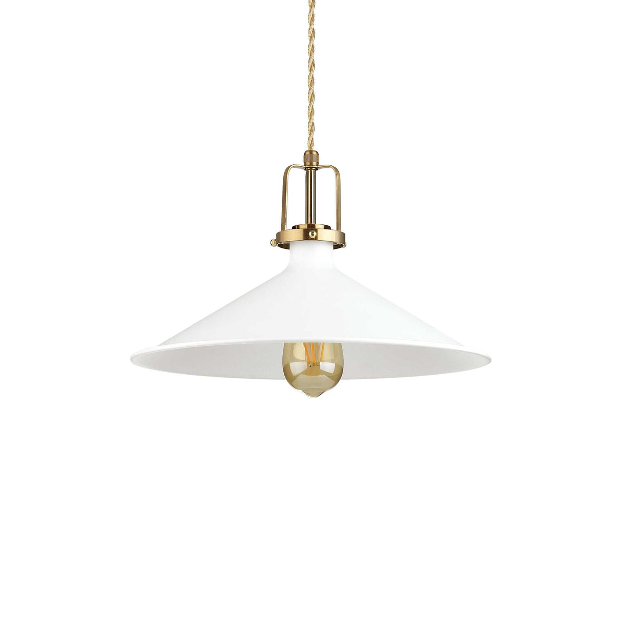 Lumina: Elegant Single-Light White Pendant Fixture