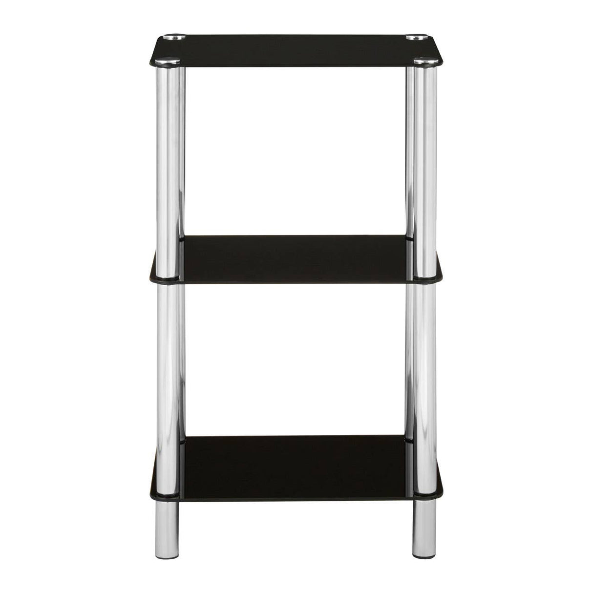 3 Tier Black Glass Shelf Unit
