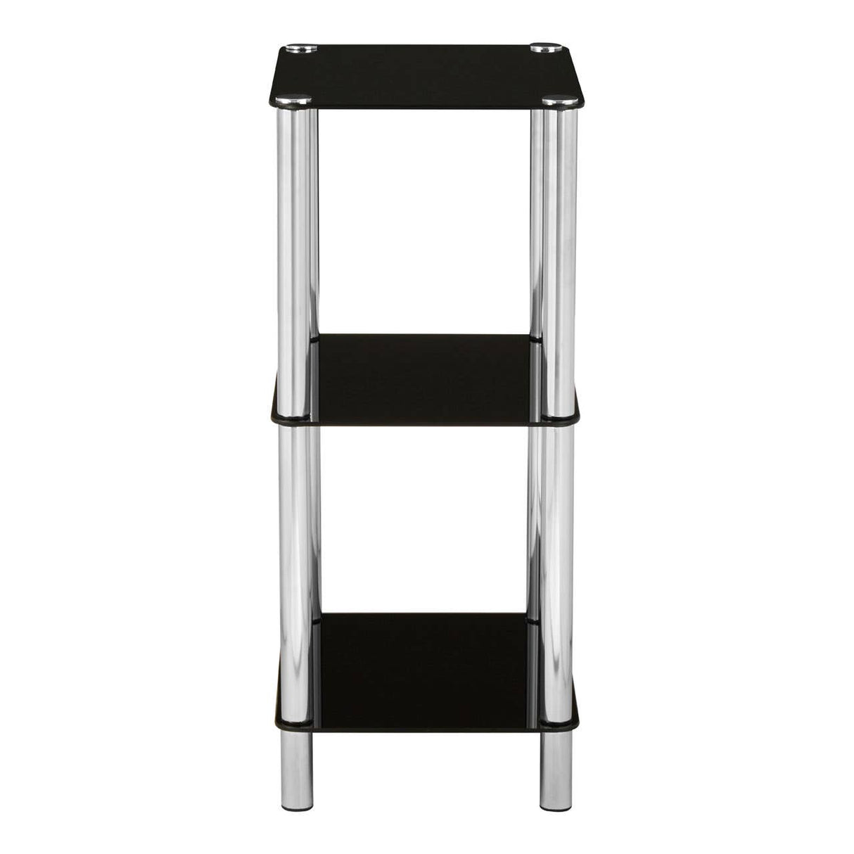 3 Tier Black Glass Shelf Unit