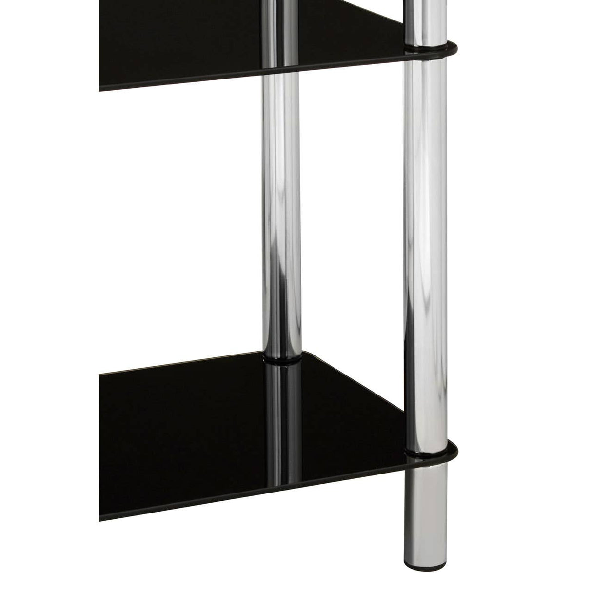 3 Tier Black Glass Shelf Unit