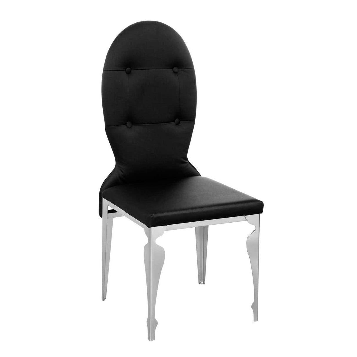 Silk Dining Black Chair With Stainless Steel Legs
