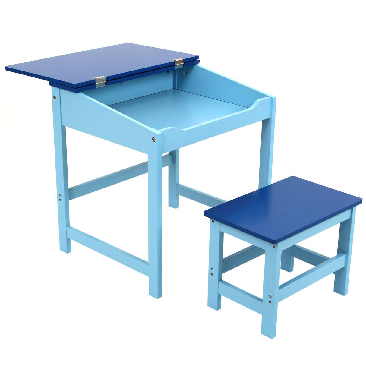Children'S Blue Desk And Stool