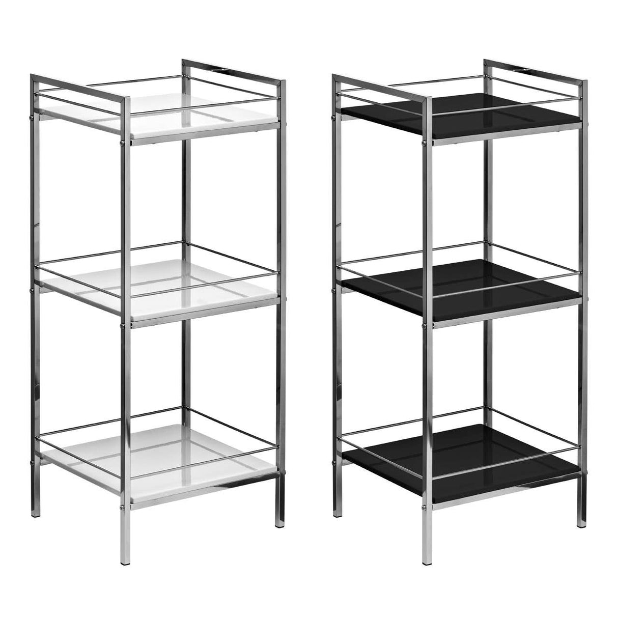 3 Tier Black High Gloss Shelf Unit