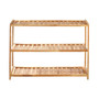 Arla 3 Tier Walnut Wood Grid Design Shoe Rack