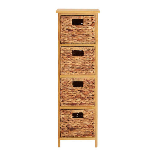 Padstow 4 Basket Drawers Natural Water Storage Unit