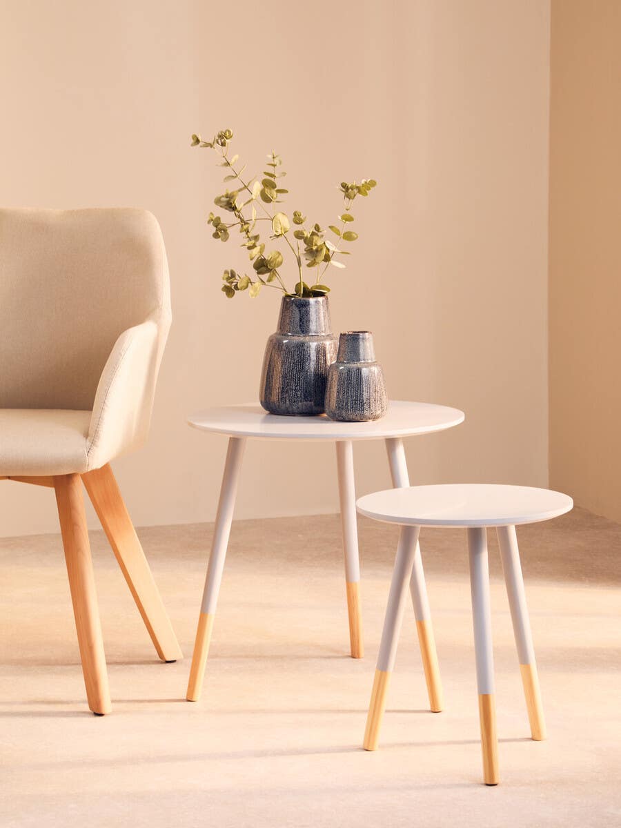 Viborg Grey Round Side Tables - Set Of 2