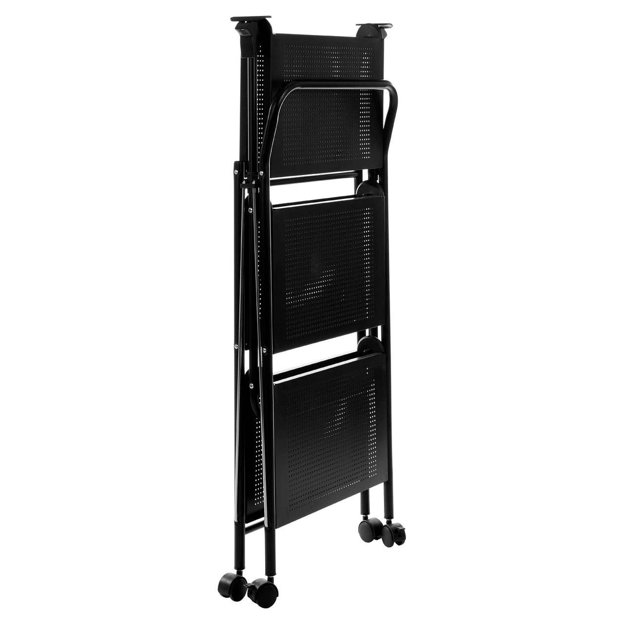 Black Rectangular Folding Kitchen Trolley