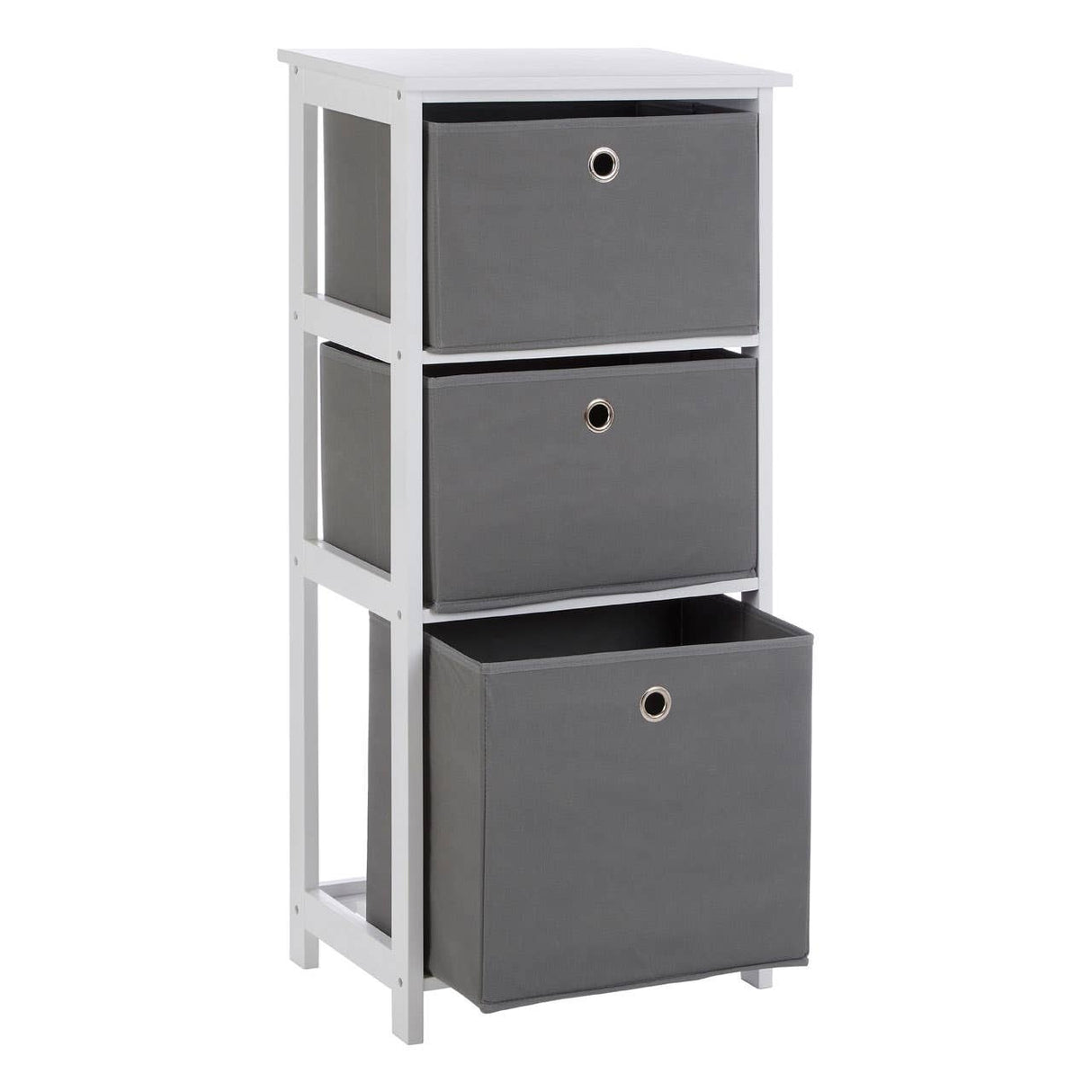 Lindo 3 Grey Fabric Drawers Cabinet
