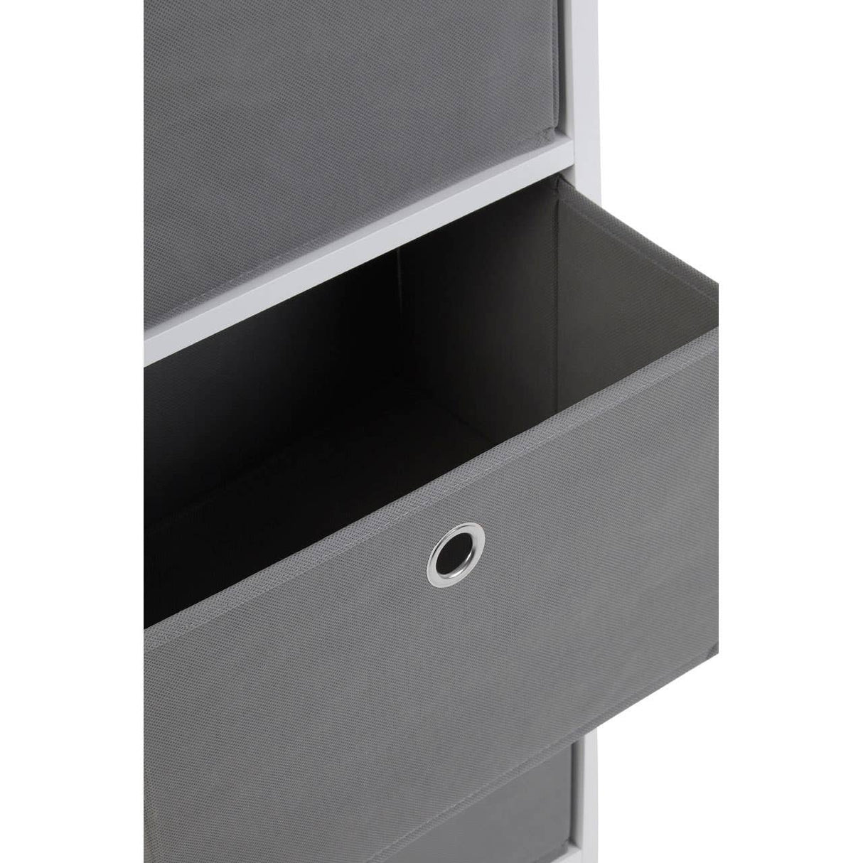 Lindo 4 Grey Fabric Drawers Cabinet