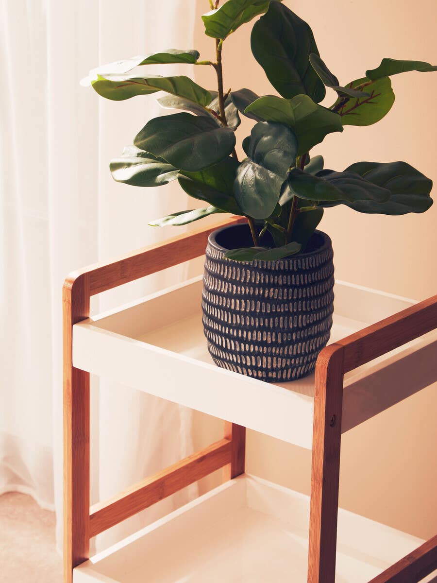 Nostra Three Tiers White / Natural Shelf Unit