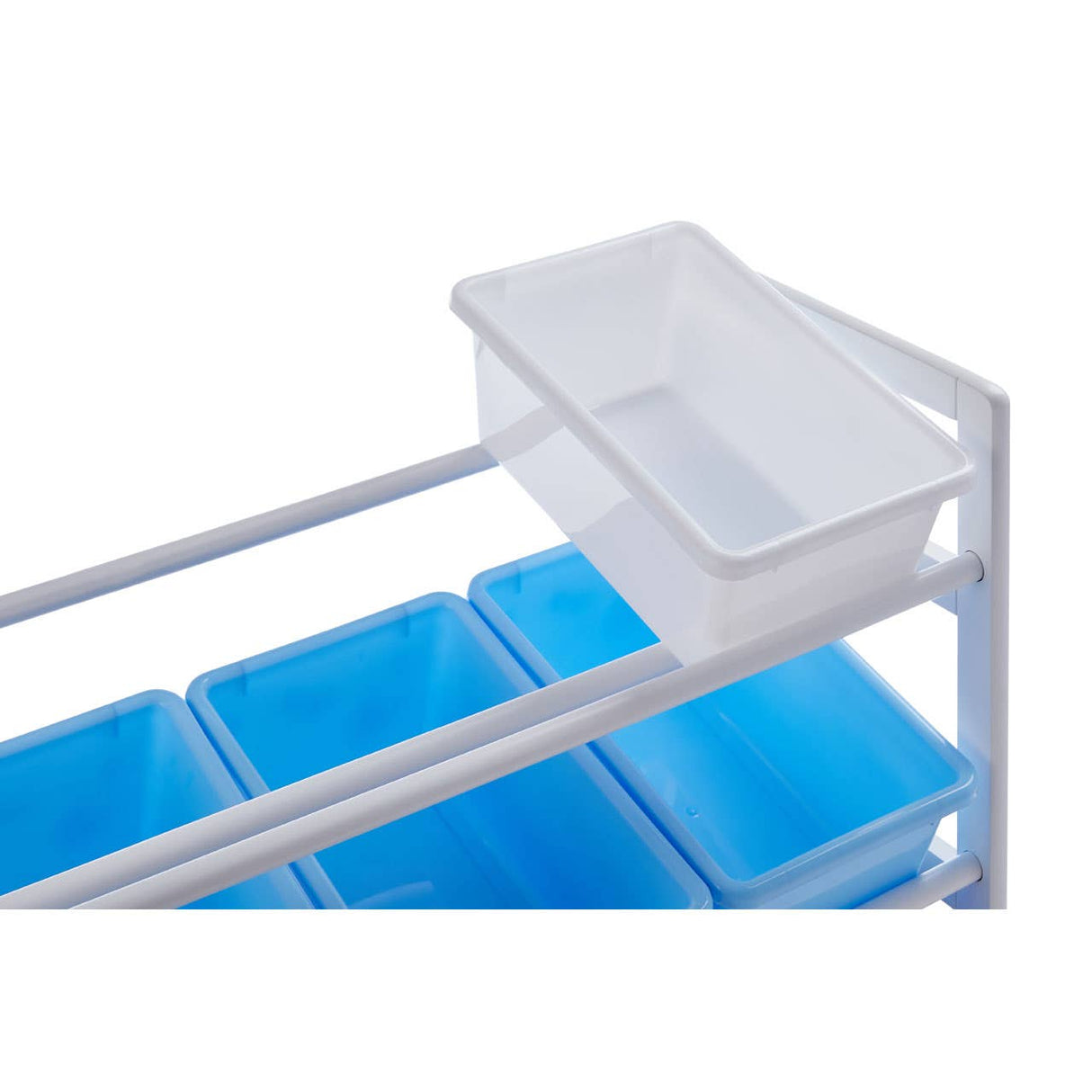 3 Tier White/Blue Kids Storage Unit