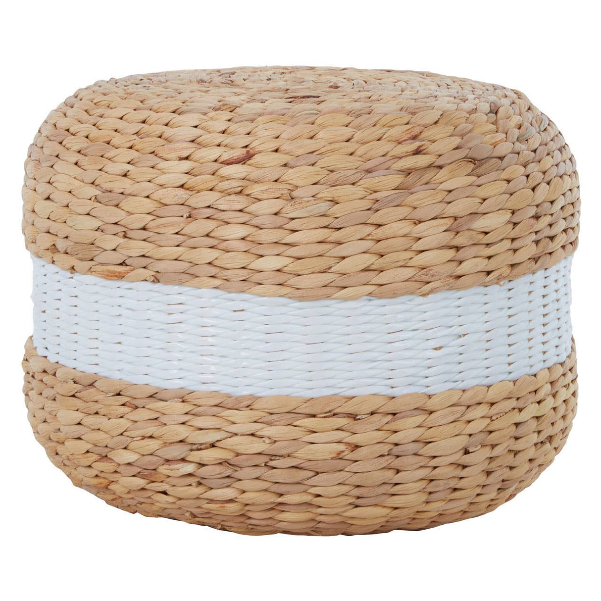 Ashby Seagrass Pouffe With White Stripe