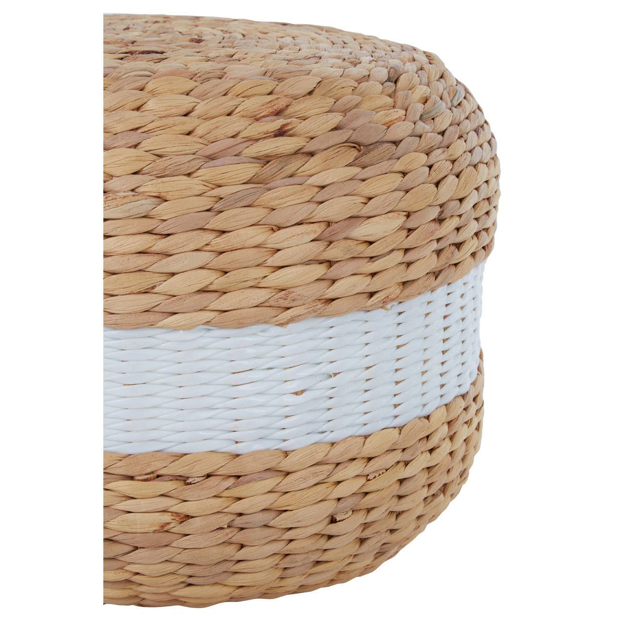 Ashby Seagrass Pouffe With White Stripe
