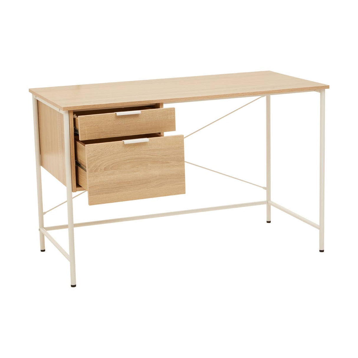 Bradbury Natural Oak Veneer Desk With Drawers