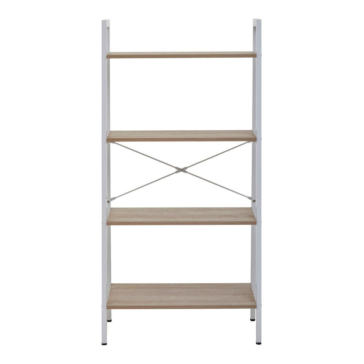 Bradbury Four Tier Natural Oak Veneer Ladder Shelf Unit