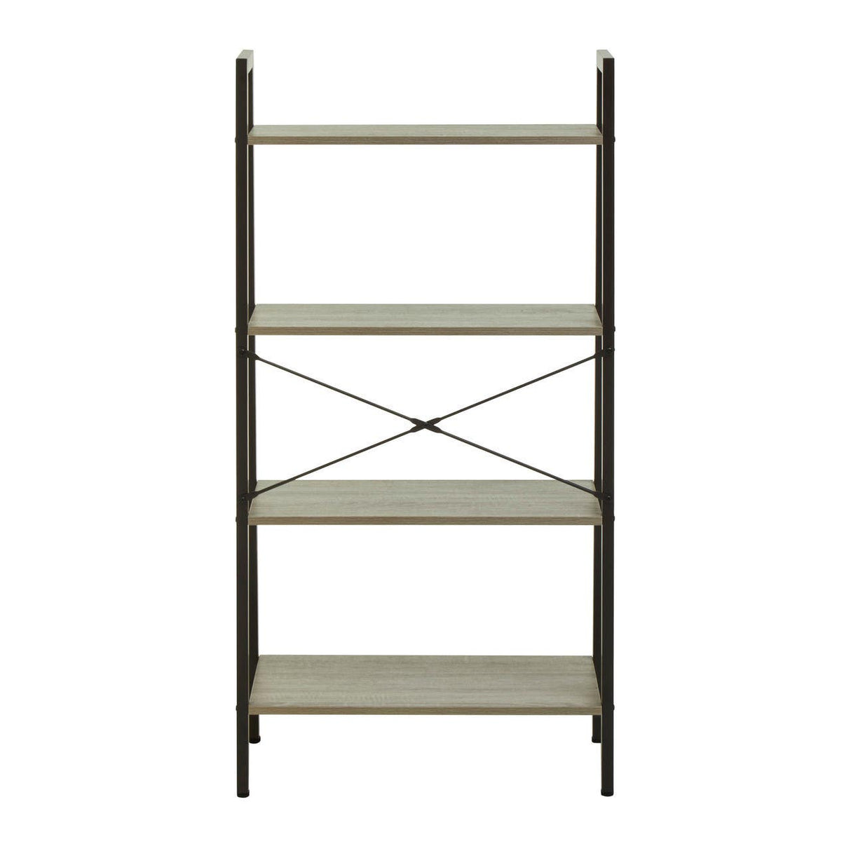 Bradbury Four Tier Grey Oak Veneer Ladder Shelf Unit