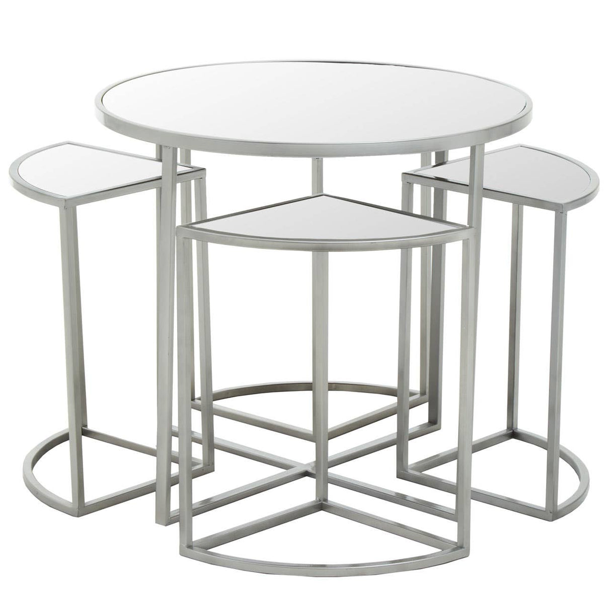 Farran 5Pc Silver Finish Iron Tables