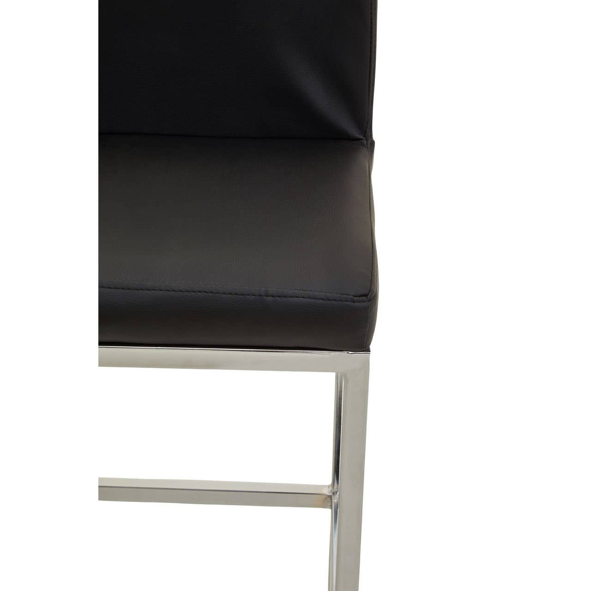 Baina Black Pu And Chrome Finish Bar Chair