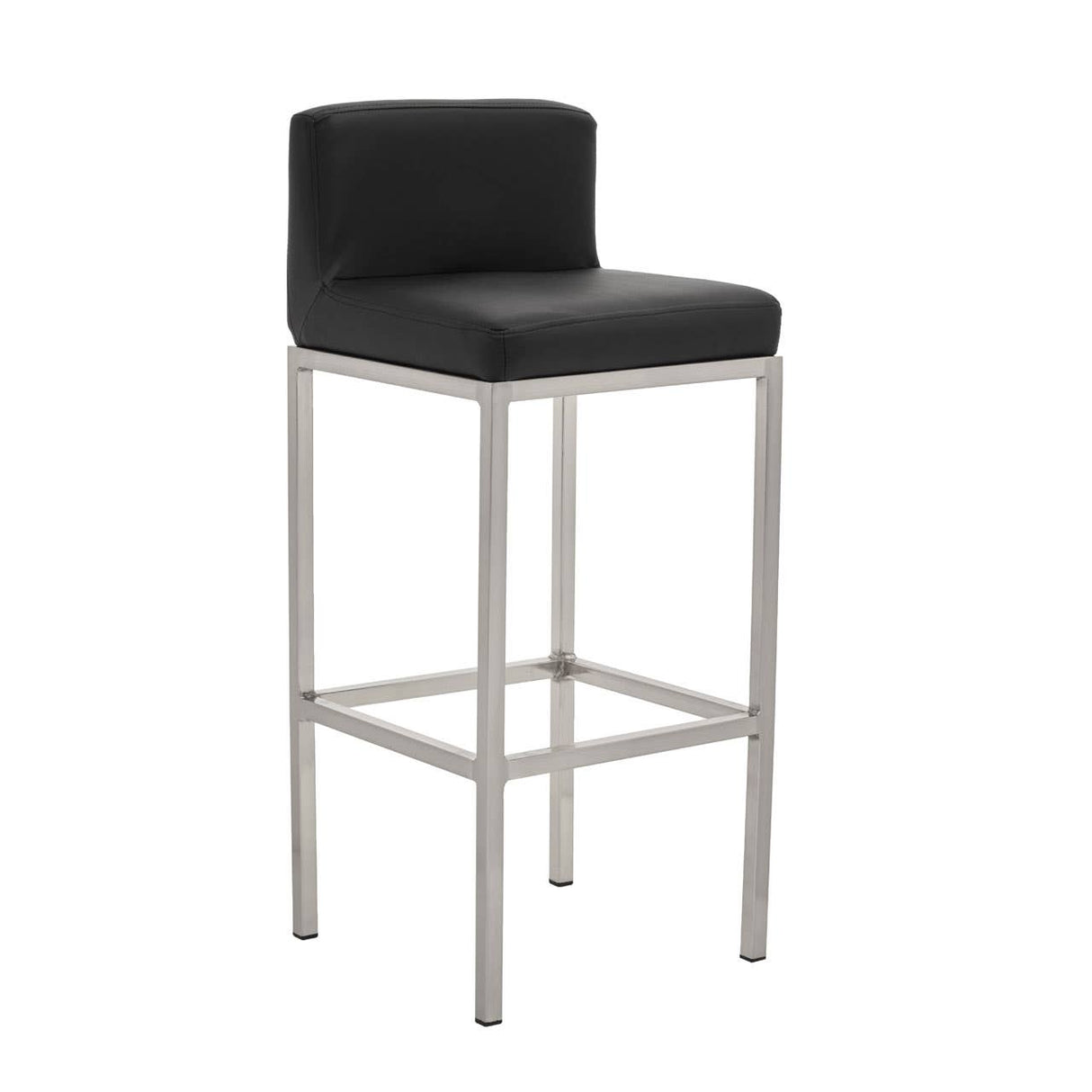 Baina Black Pu And Chrome Finish Bar Chair