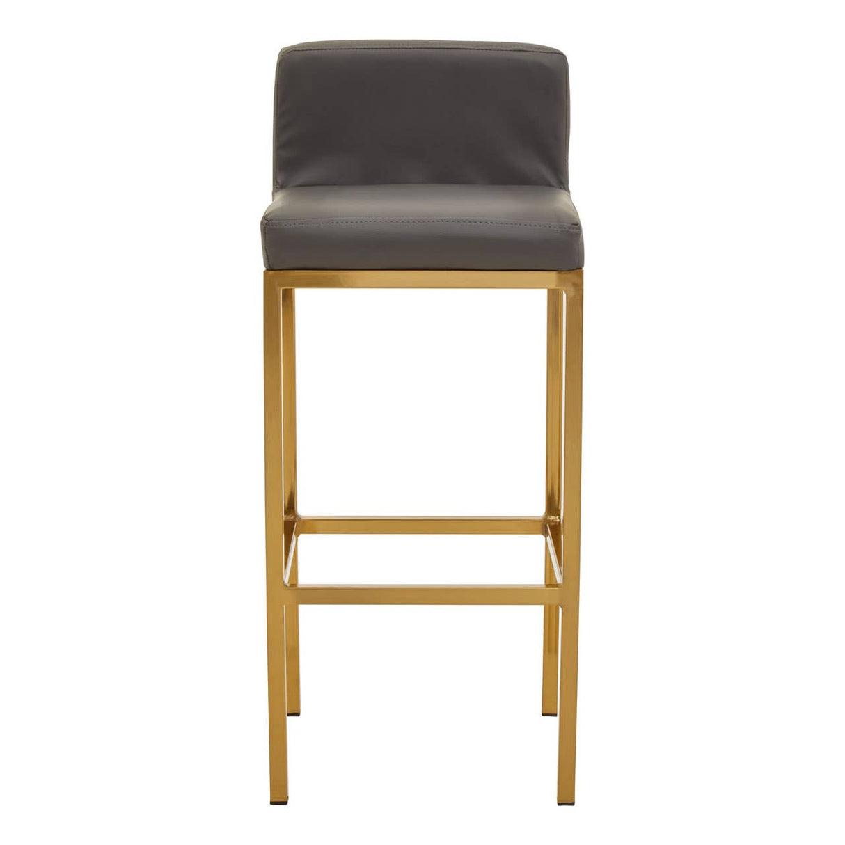 Baina Dark Grey Pu And Gold Finish Bar Chair