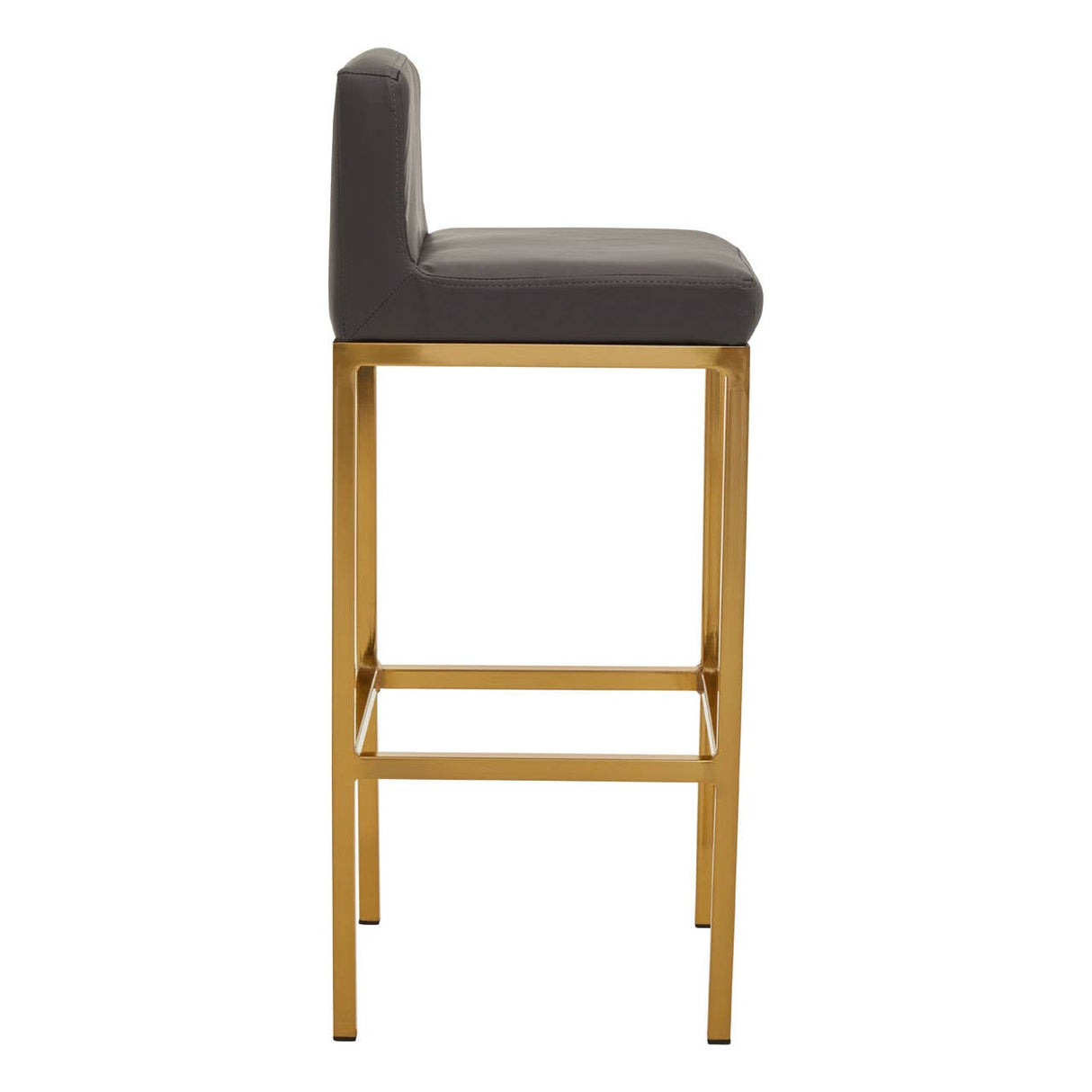 Baina Dark Grey Pu And Gold Finish Bar Chair