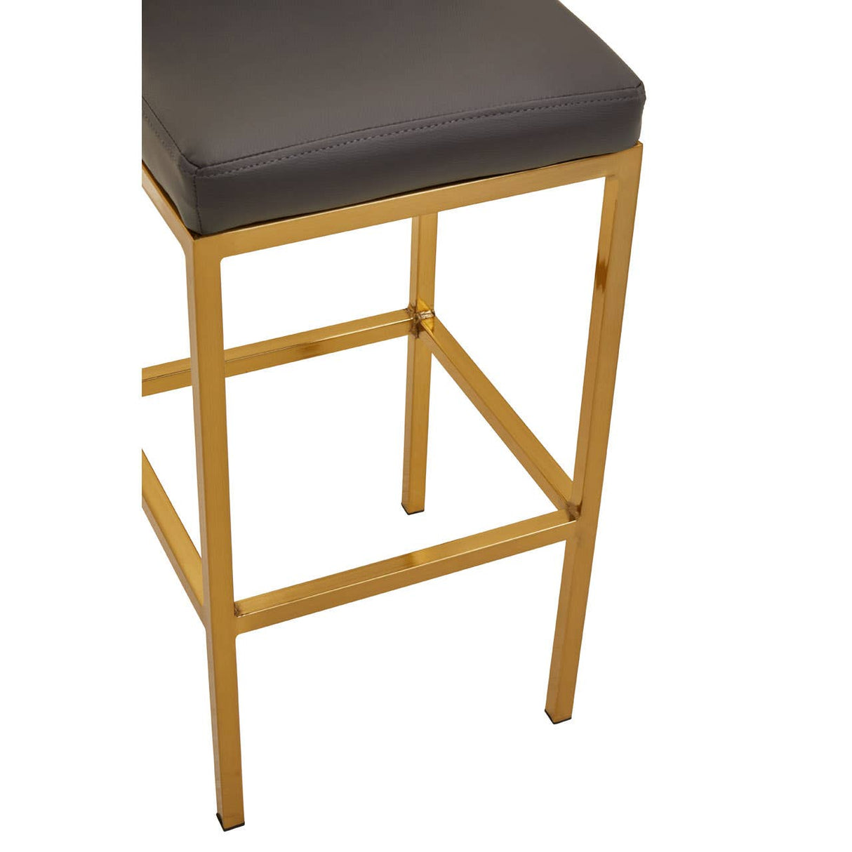 Baina Dark Grey Pu And Gold Finish Bar Chair