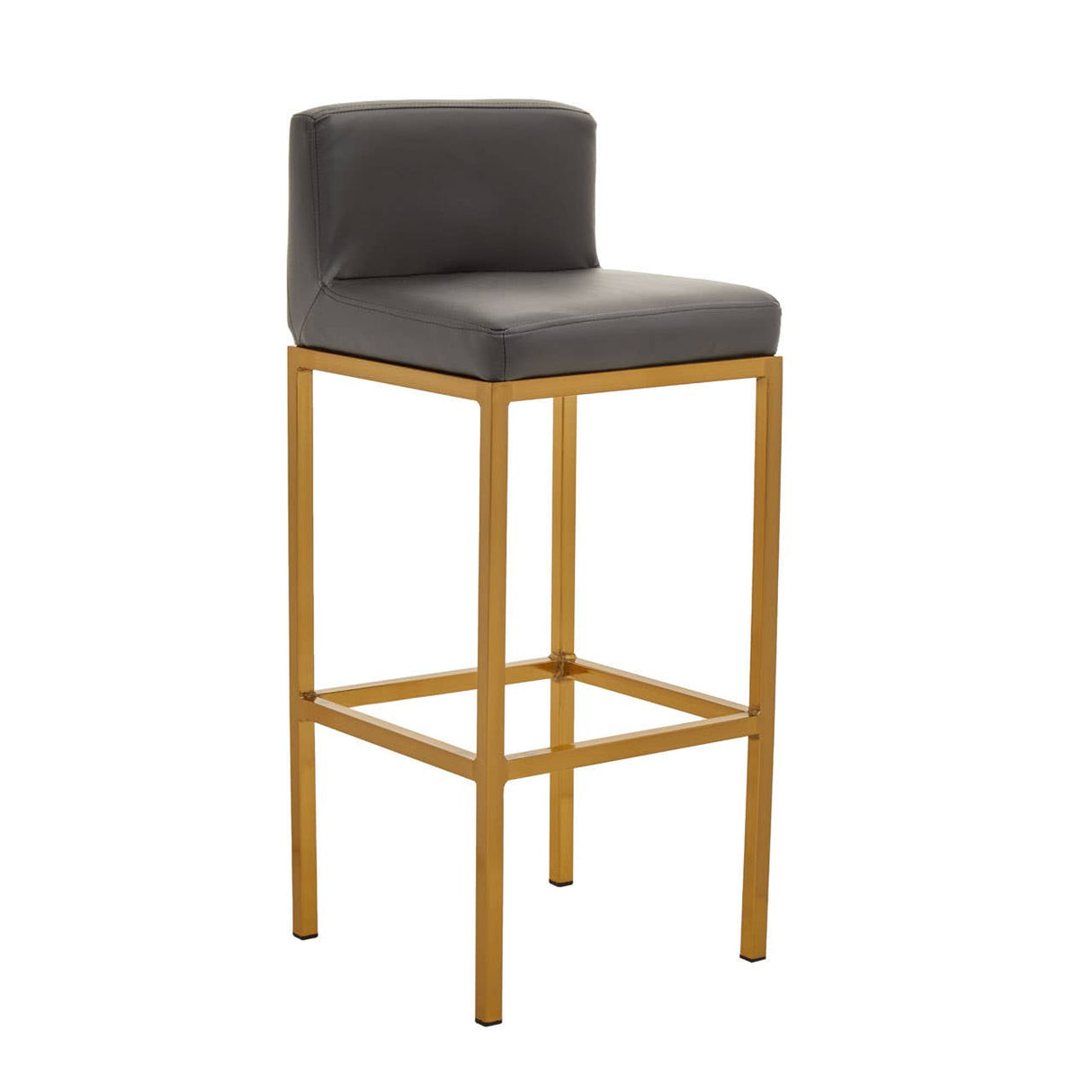 Baina Dark Grey Pu And Gold Finish Bar Chair