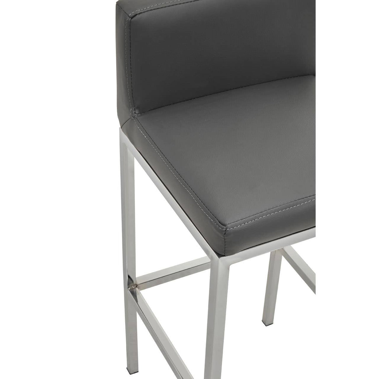 Baina Dark Grey And Chrome Finish Bar Chair