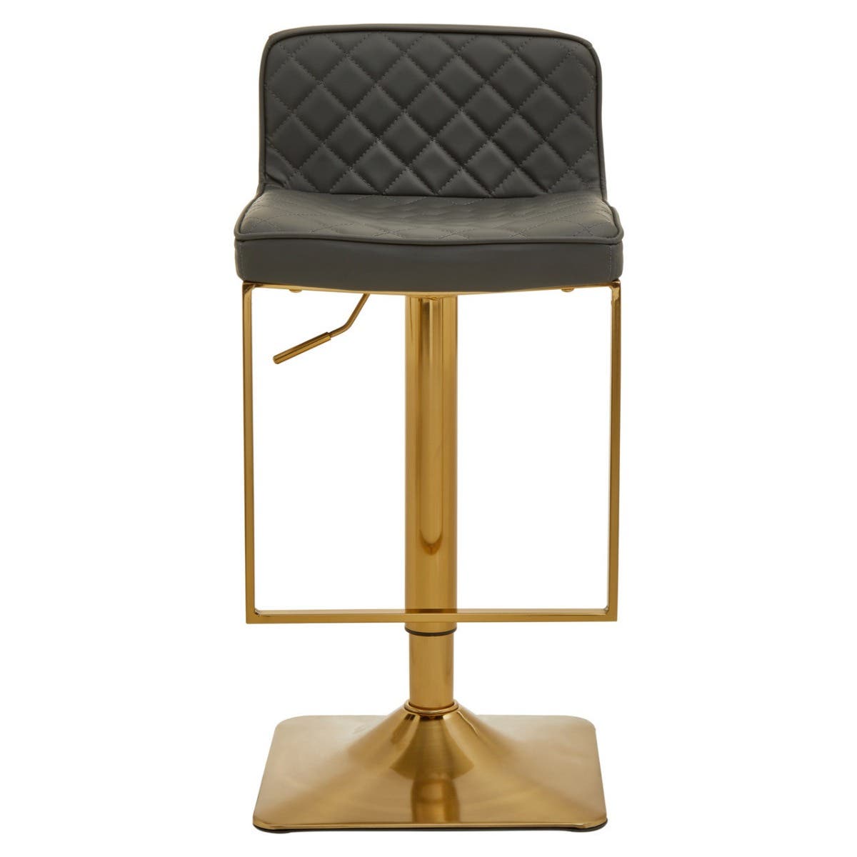 Dark Grey And Gold Square Base Bar Stool