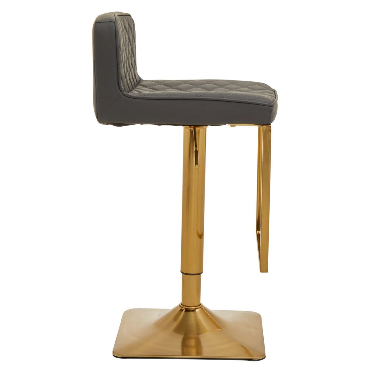 Dark Grey And Gold Square Base Bar Stool