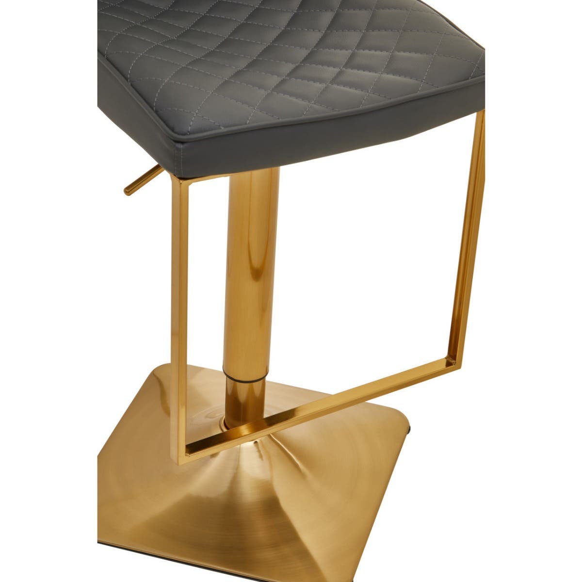 Dark Grey And Gold Square Base Bar Stool