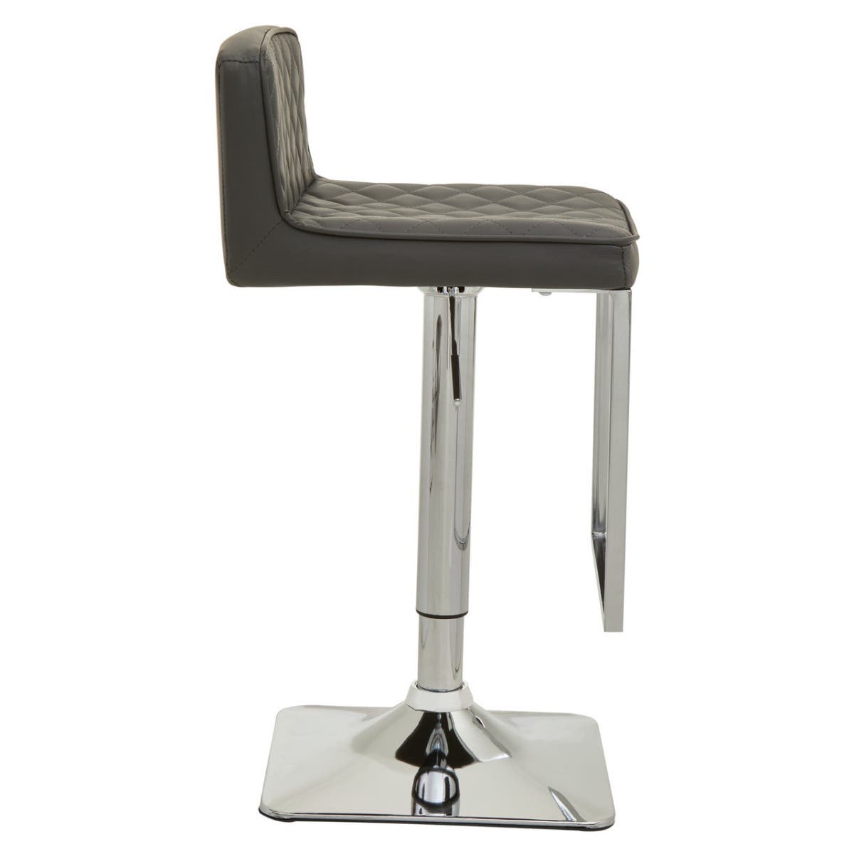 Dark Grey And Chrome Square Base Bar Stool