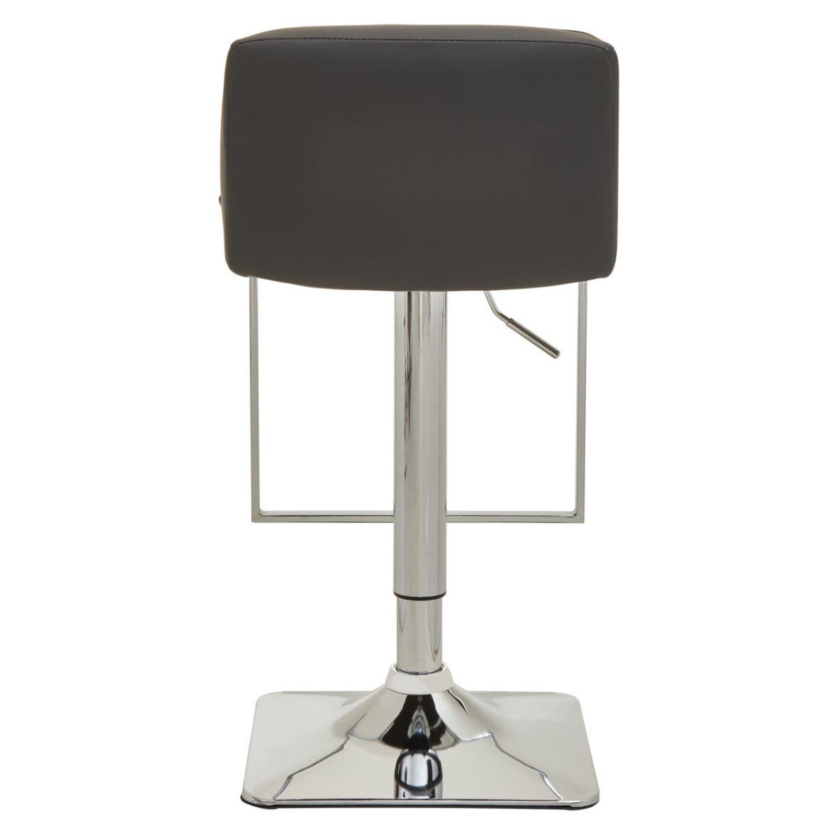 Dark Grey And Chrome Square Base Bar Stool