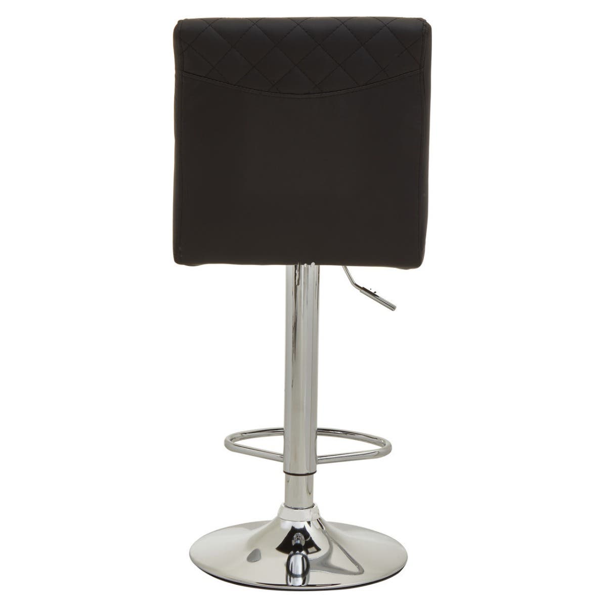 Black And Chrome Bar Stool With Round Base