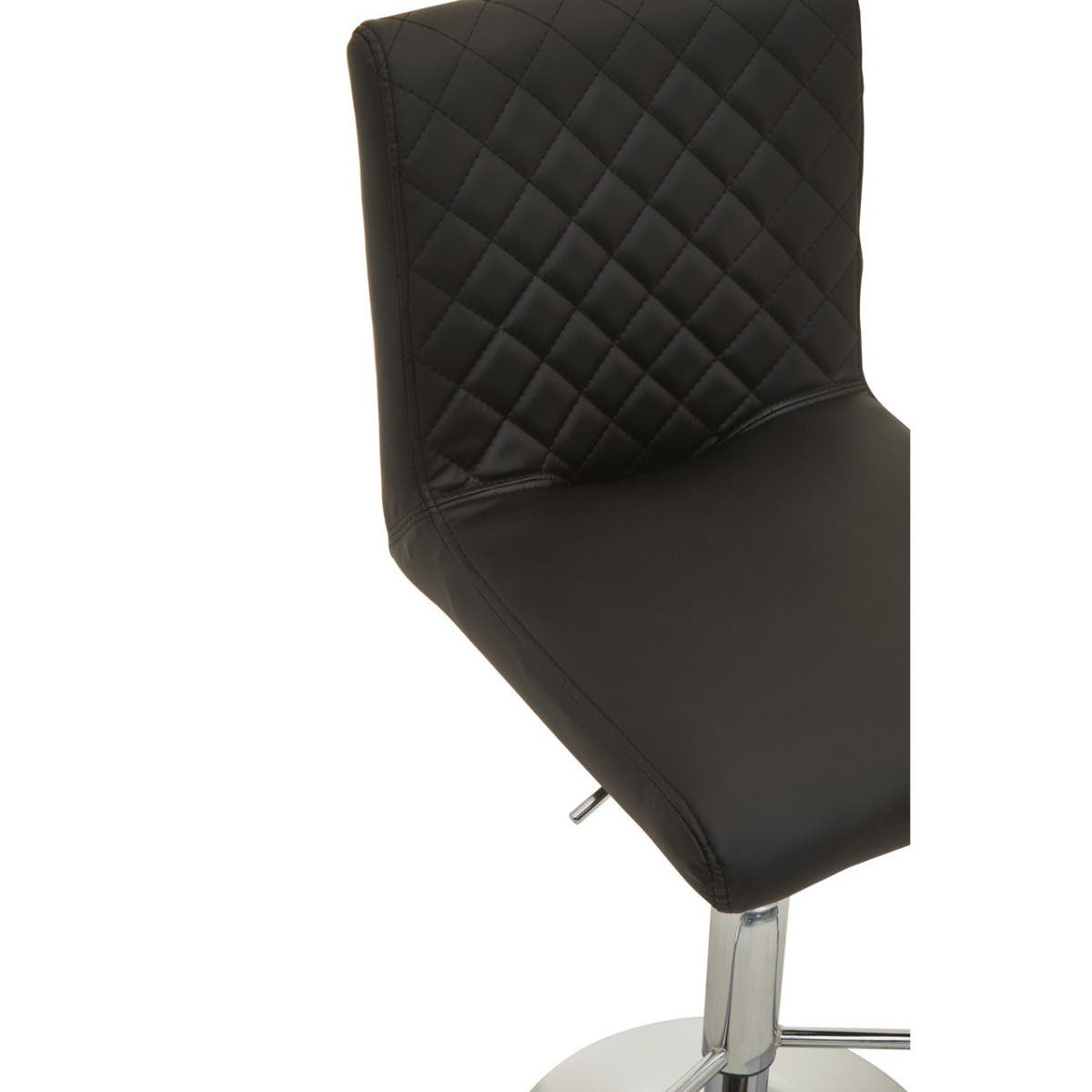 Black And Chrome Bar Stool With Round Base