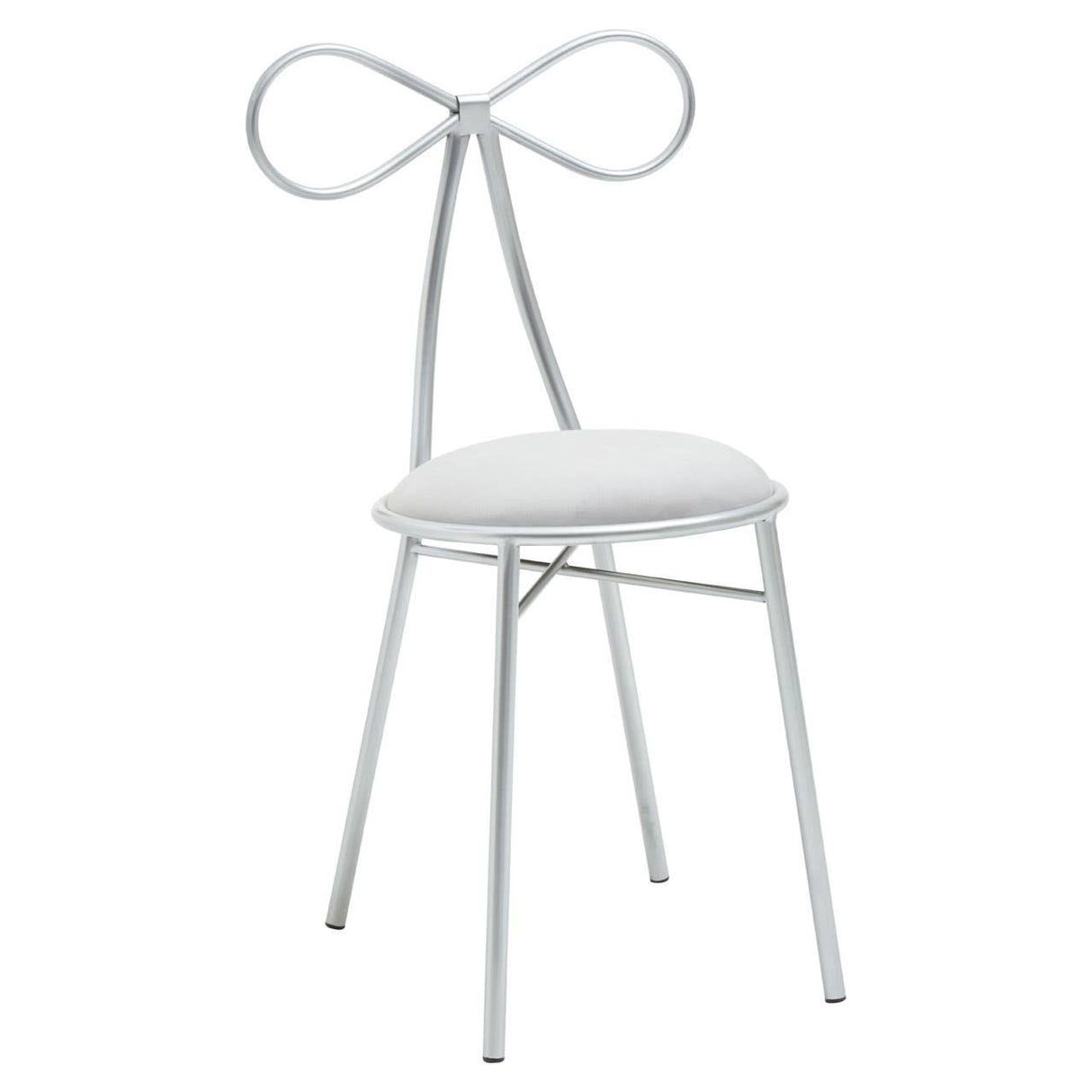 Jolie Silver Velvet Bow Back Dining Chair