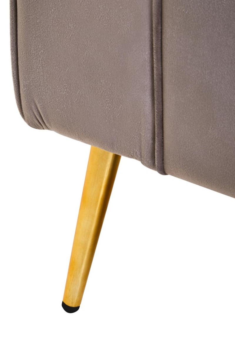 Loretta Mink Velvet Storage Bench With Gold Finish Legs