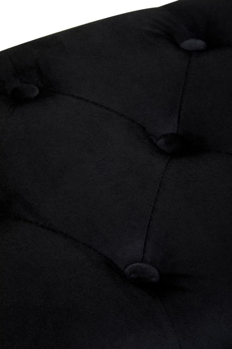 Loretta Black Velvet Storage Bench With Gold Finish Legs