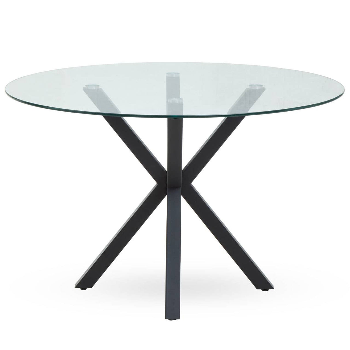 Salford Round Dining Table With Black Metal Legs